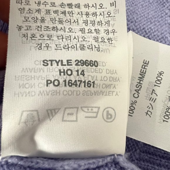 J Crew Collection Cashmere V Neck Sweater Lavender Purple 29660 size XS - Picture 9 of 12